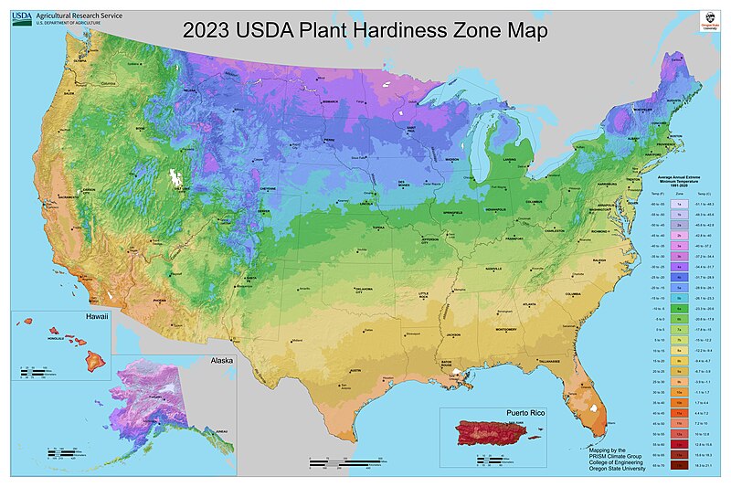 2023 USDA Plant Hardiness Zone Map (USA)