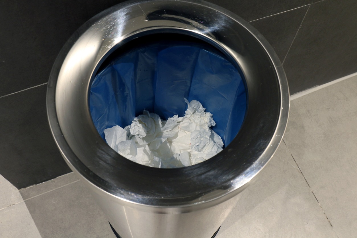 Bin in toilet