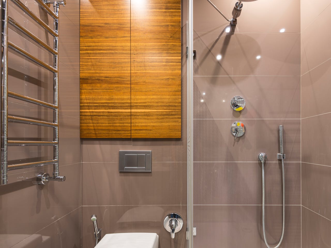 a toilet area with bidet